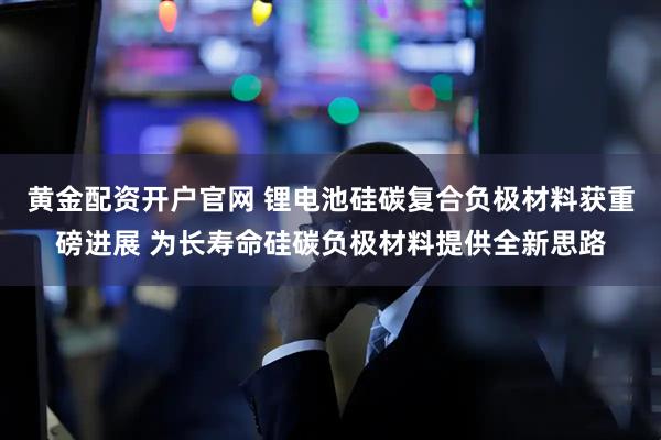 黄金配资开户官网 锂电池硅碳复合负极材料获重磅进展 为长寿命硅碳负极材料提供全新思路