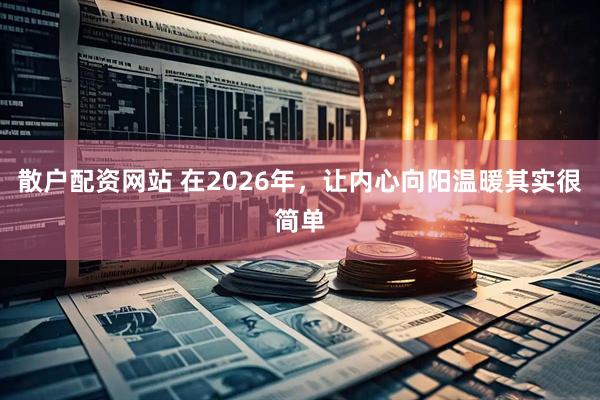散户配资网站 在2026年，让内心向阳温暖其实很简单